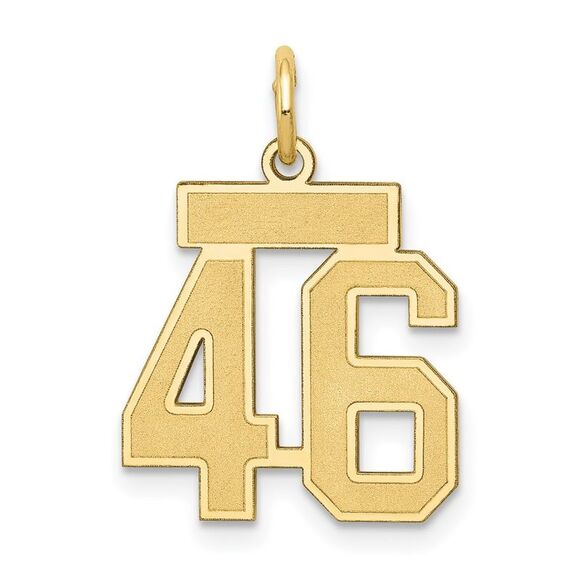 14k Yellow Gold, Jersey Collection, Small Number 46 Pendant - Picture 1 of 5